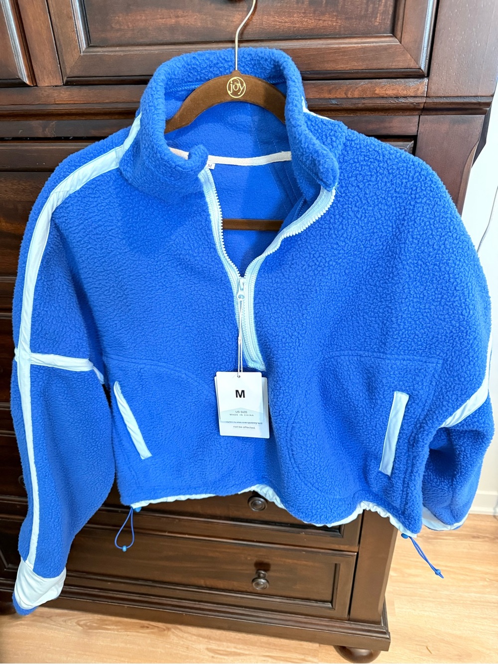 Blue Sherpa Half-Zip Pullover Jacket